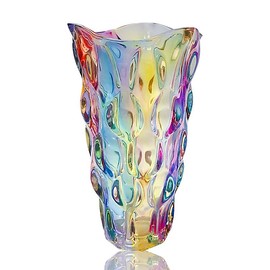 Eastern Rock Unbreakable Flower Glass Vase 3.5lb 9.5inch Sparkle vase Bohemian Style, for Centerpieces,Kitchen,Office, Living Room,Wedding,Perfect Home Decor Glass Vase (Sparkle Color)