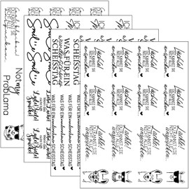 Hongma Rub-On Stickers, Approx. A5 19 x 14 cm, Large-Format Transfers, 4 Pieces, Sayings for Raysin, Keraflott, Furniture, Glass, Wood, DIY Decoration, Rub-On Foil Stickers, Alpaca/Smile