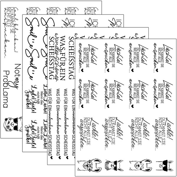 Hongma Rub-On Stickers, Approx. A5 19 x 14 cm, Large-Format