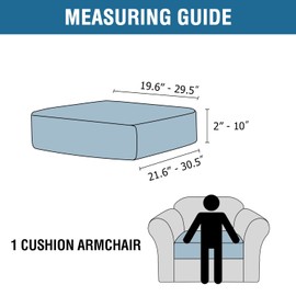 H.VERSAILTEX Velvet Stretch Couch Cushion Cover Plush Cushion Slipcover for Chair Cushion Furniture Protector Seat Cushion Sofa Cover (1 Piece Armchair Cushion Covers, Brown)