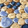 Blujellyfish Glazed Blue Mosaic Ceramic Pebble Porcelain Tile Swimming Pool