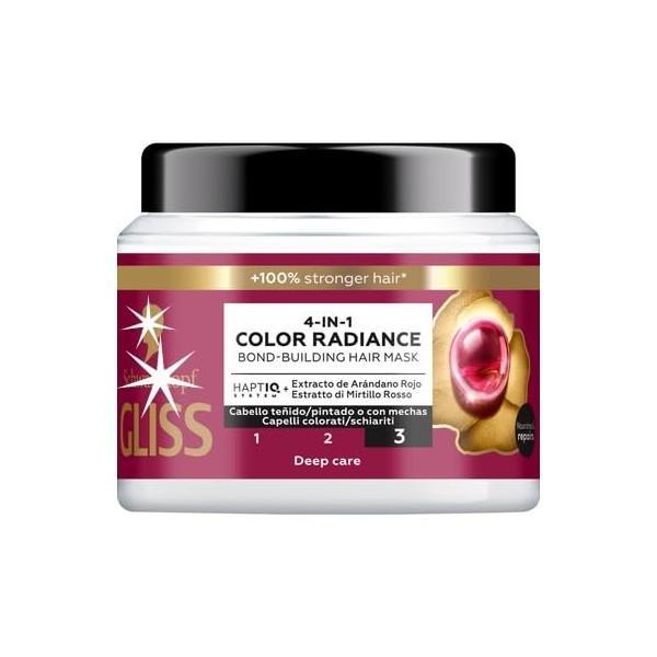 Gliss 4-in-1 Color Radiance Bond-Building Hair Mask, 400 ml