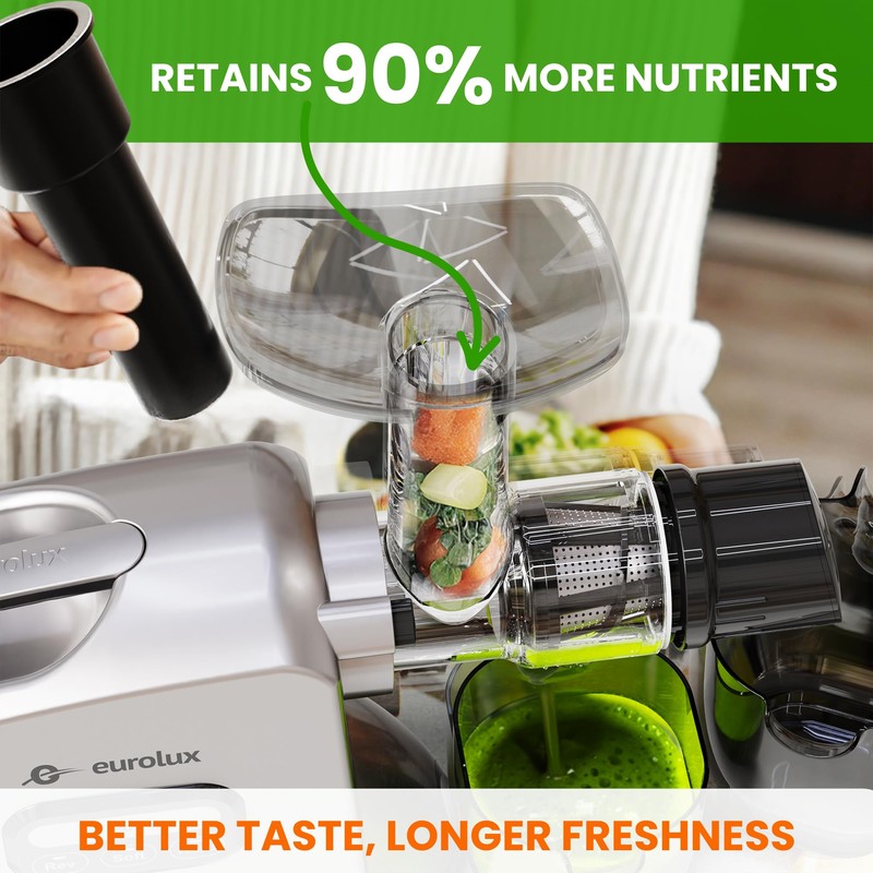 Eurolox Slow Masticating Juicer – Cold Press Machine for High-Yield