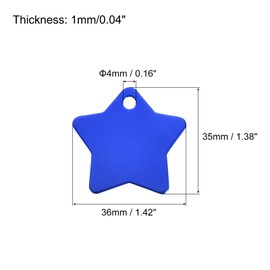 MECCANIXITY Metal Five Stars Tags Stamping,Blue Blank Dog Tags DIY Engraving Blank Tags Aluminium for Pet Dog ID Tags,Pendant Decoration,Craft Tags,Pack of 15