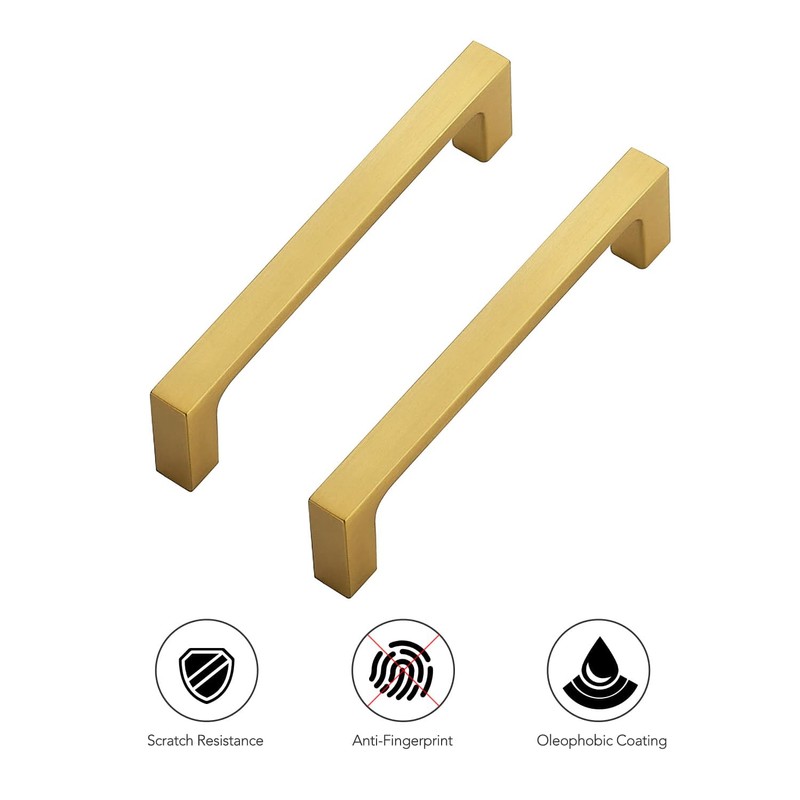 Ravinte 5 Pack Solid 4 Inch Kitchen Square Cabinet Handles