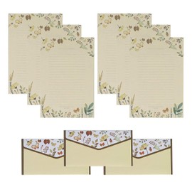 Stationery Paper Envelopes Set Lined 60 Letter Writing Papers and 30 Envelopes Set Flower Printed Letter Writing Paper Stationary A5 for Christmas New Year Birthday Wedding Invitation Gifts Card