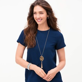 Long Necklaces For Women Statement Leopard Snakeskin Fur Pattern Necklace Oval Leather Pendant Necklaces Jewelry (Fur-Leopard)