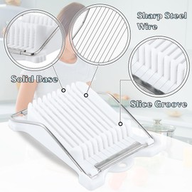 Nivofu Egg Slicer with Stainless Steel Wire Egg Slicer, Multifunctional Egg Cutter for Evenly Slicing Boiled Eggs Ham Banana and Strawberry, Heavy Duty Metal Egg Slicer Cutter for Kitchen