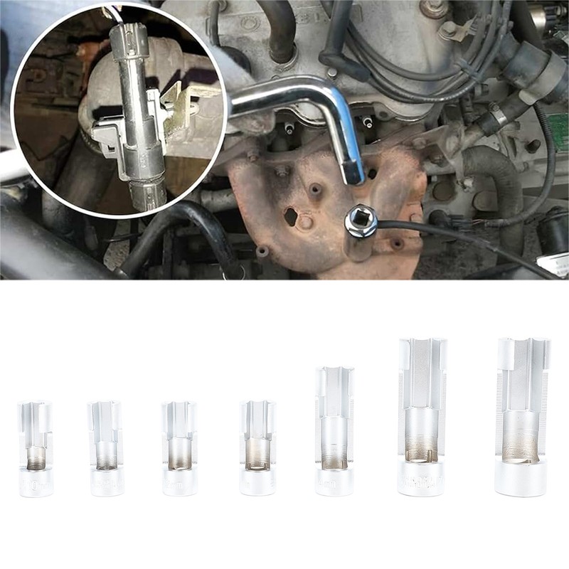 7 Pcs Oxygen Sensor Removal Socket Tool Chromium Alloy Oil