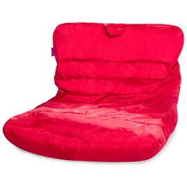 Posh Creations Structured Comfy Seat for Bedrooms and Dorm Rooms, Large Bean Bag Chair, Laguna Lounger, Red