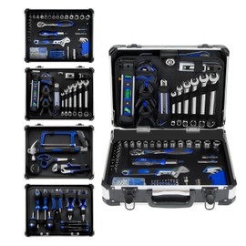 Prostormer 259-Piece General Household and Mechanic's Tool Set | Complete ToolKit with Heavy Duty Aluminium Tool Box for Home/ Car/ RV/ Garage
