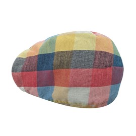 Panchitalk Newsboy Cap for Men and Women, Adjustable Ivy Gatsby Flat Cap Summer Colour Plaid Driving Cabbie Hat, 55-60cm(Yellow)