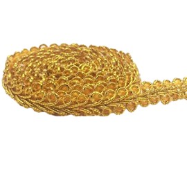 moonfarm Craft Blade Ribbon, Width 0.2 inches (7 mm) x 16.5 - 16.5 ft (5 - 42 m), Leaf Shape, Thin, Trimming (Gold, 32.8 ft (10 m)