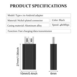 ASIRYVA 2 Pack USB C to Micro USB, USBC Type Female to Micro USB Male Adapter, USB C to Micro USB Adapter, Micro USB to USB C Compatible with Galaxy S7/S7 Edge, Nexus 5/6 and Micro USB Devices-Black