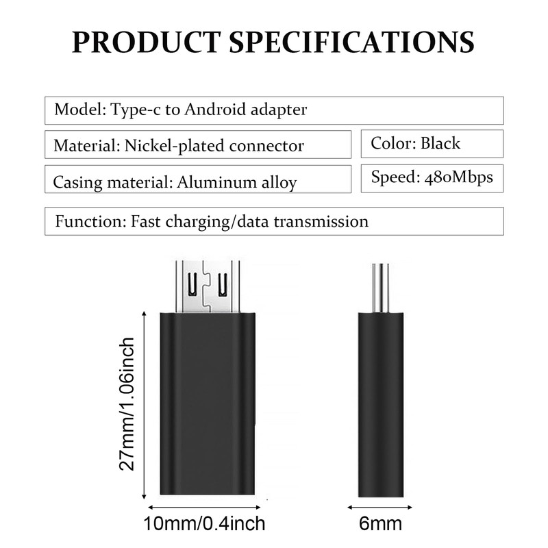 ASIRYVA 2 Pack USB C to Micro USB, USBC Type