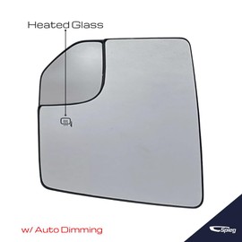 Spieg Driver Side Mirror Glass Replacement for Ford F150 2015-2020 Heated Spotter Glass with Backing Plate | Left Side View Mirror Glass Compatible with OE JL3Z-17K707-A