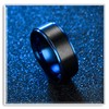 Xusamss Fashion Blue Black Stainless Steel Band Ring(Blue Black(9))