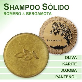 Shampoo Sólido de Romero y Bergamota, Control de Caída, Libre de Parabenos y Sulfatos, con Ingredientes Naturales, 100gr