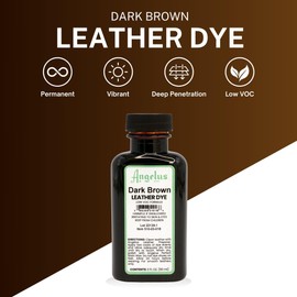 Angelus Leather Dye - Flexible Leather Dye for Shoes, Boots, Bags, Crafts, Furniture, & More 3oz (Dark Brown)