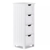 SEGAWE Bathroom Floor Storage Cabinet Freestanding Wooden Side Organizer with
