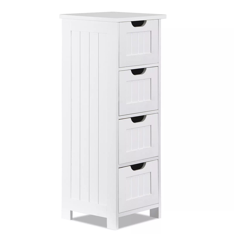 SEGAWE Bathroom Floor Storage Cabinet Freestanding Wooden Side Organizer with