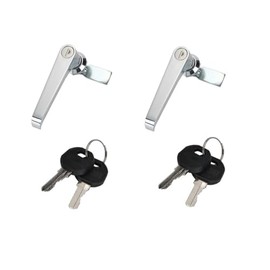 2Pcs Chrome Zinc Alloy Handle Cabinet Cabinet Locks, switchgear, Control Cabinet Locks, Distribution Box Cabinet Door Handle Locks with Keys for Secure Important Files and Drawers