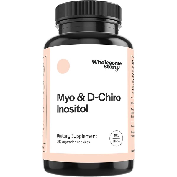 Myo-Inositol & D-Chiro Inositol Blend | 90-Day Supply | Most Beneficial 40:1 Ratio | Hormonal Balance & Healthy Ovarian Function Support for Women | Vitamin B8 | Made in USA (360 Capsules)