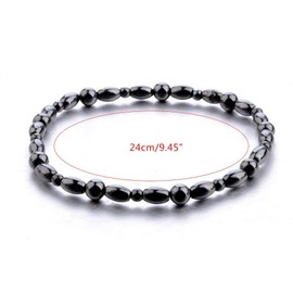 1/3PCS Women Men Magnetic Anklet Hematite Stone Ankle Bracelet, Health Care Black Therapy Jewelry, by Lottoy (3PCS)