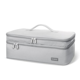Jaugufiy Carrying Case Storage Bag Travel Bag Double Layer Multifunctional Cosmetic Organizer Bag for Dyson Hair Dryer and Accessories for Dyson Airwrap Styler (Grey)