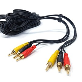 DRUT 5m 3 RCA to 3 RCA Phono Male Plug Triple Jack Cable AV Audio Video Composite Lead 16.5ft