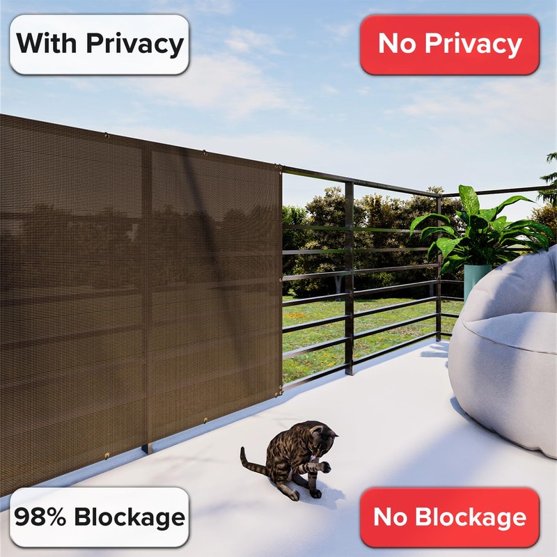 INFRANGE 2.5' x 50' Balcony Privacy Fence Screen Mesh Windscreen