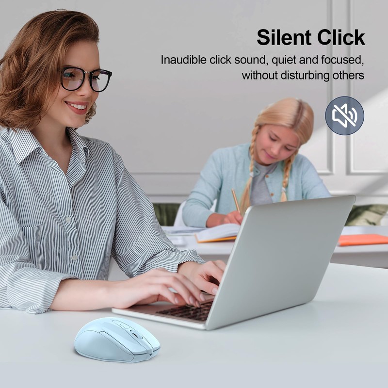 TECKNET Wireless Mouse (2.4G & BT5.0/3.0) Silent 4800 DPI Computer