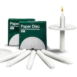Concordia Supply 4.25" Candlelight Vigil Candles & Paper Bobeche Candle Holders (Set of 100)