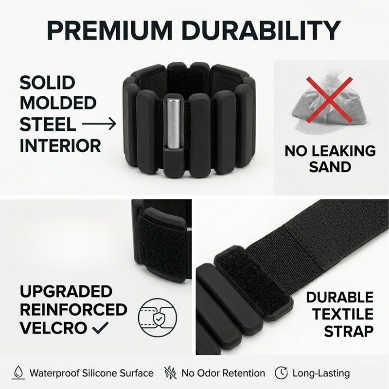 Adjustable Wrist and Ankle Weights, 2lb Pair (1lb Each) Soft