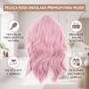 Peluca Ondulada Rosa Corta de 36 cm, Pelucas Sintéticas Rizadas,