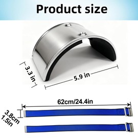 VanHuavic Drywall Stilts Replacement Kits：2PCS Aluminum Alloy Curved Leg Plates + 2 Blue Nylon Stilt Straps, Universal Stilt Accessories, for Home Improvement, Plastering, Painting