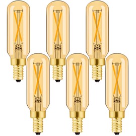E12 LED Bulb Dimmable 2W Equal 25 watt Light Bulb Amber Warm White 2700K T6 T25 E12 Candelabra Bulb 25 watt for Chandeliers,Ceiling Fan,Pendant,Wall sconces AC120V 200LM e12 Light Bulb 6Pack