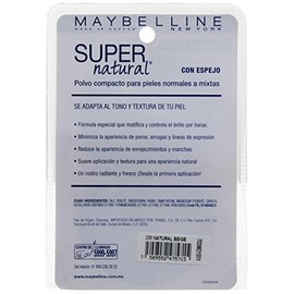 Maybelline Base de Maquillaje en Polvo Fit Me, 220 Nat Beige, 12 gr, matifica y controla brillo por 16h, minimiza la apariencia de poros, iguala el to