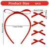 1 Red Ribbon Headband And 4 Bow Clips, Sweet Shape,