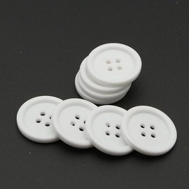 50PCS 1 1/5 Inch White Button, 4 Holes Plastic Large Buttons for DIY Craft Sewing (White, 30mm) YIGUANXIN