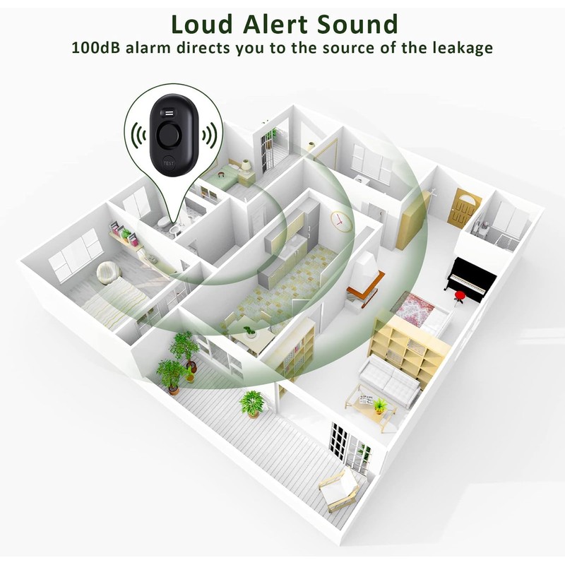 5 Pack Water Leak Detectors for Home, 100dB Water Sensor