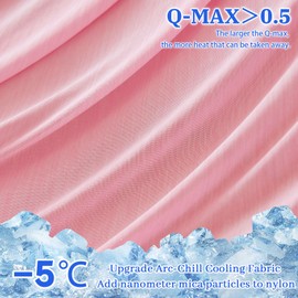 Cooling Body Pillow Case for Hot Sleepers - Body Pillow Cover Cooling Double Side Arc-Chill Q-Max>0.5 Cooling Fiber - Breathable Cooling Body Pillow Cover with Zipper (Pink, 20" x 54")