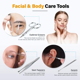 Juego de cortaúñas de 9 piezas Made in Korea Royal Metalframe Manicura Set Negro