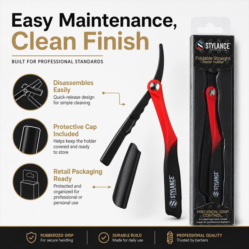 STYLANCE Foldable Straight Razor Holder, Fast and East to Assemble,