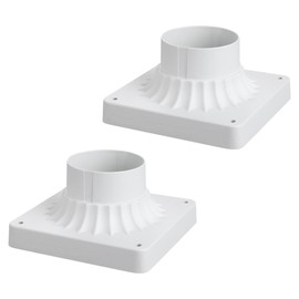 MrSconce Outdoor Post Light Mounting Base 2 Pack,Cast Aluminum Pier Mount Base Adapter for Deck Porch Garden in Matter White Finish 5.6" W*5.6" L