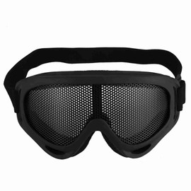 X400 Tactics Mesh Goggles Steel Lenses Sunglass Outdoor Paintball Eyewear Black