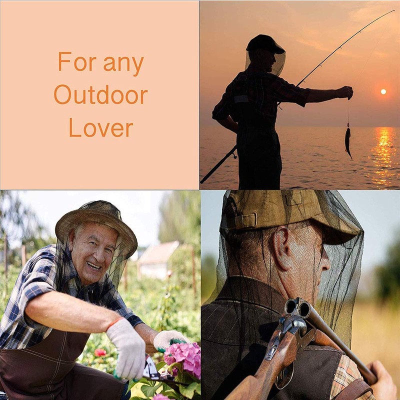 6 Pack Mosquito Head Net Face Mesh Net Head Protecting