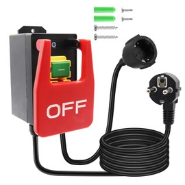 Machine Switch 250 V Binghe Safety Switch Single-Phase On/Off Switch 250 V 16 A Electromagnetic Switch Zero Voltage Switch Emergency Off Switch with Socket for Quick Off