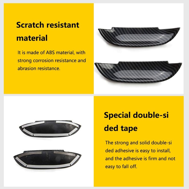 Jstotrim Carbon Fiber Door Handles Bowl Cover Trim Decal Bezel
