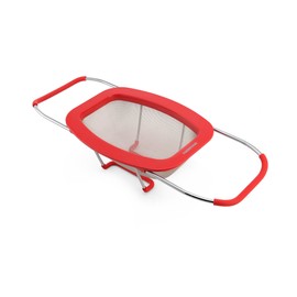 Farberware 5216427 Professional Stainless Steel Expandable Over-The-Sink Colander/Strainer, Red